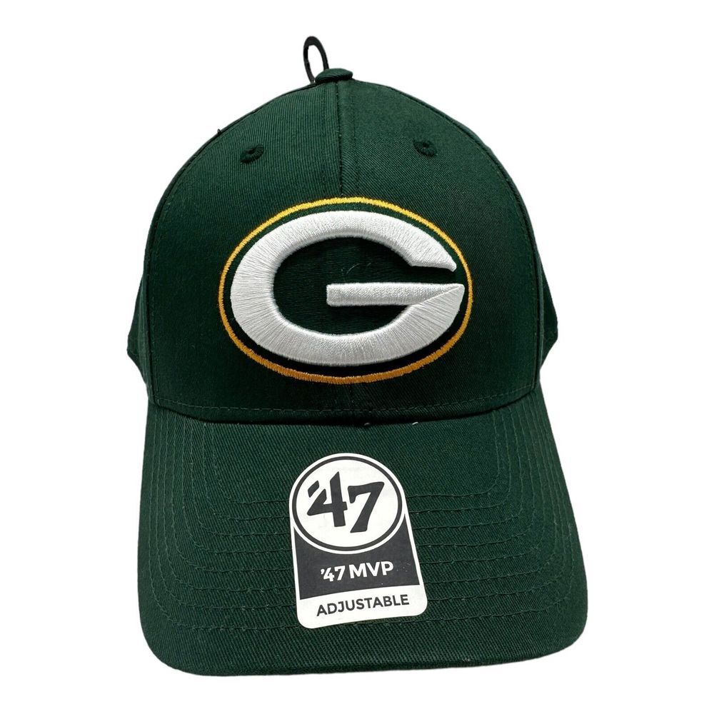 '47 Brand MVP NFL Green Bay Packers Classic‎ Green Adjustable Strap Hat Cap NWT